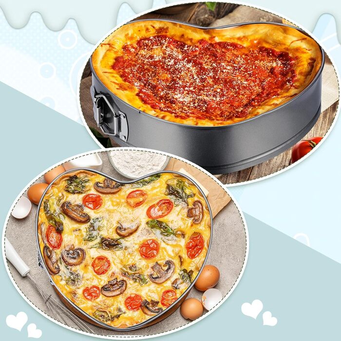 Набір форм для випічки серцеподібних тістечок Zhehao (6 шт.) - антипригарне покриття, різні розміри, для дня народження та сім'ї