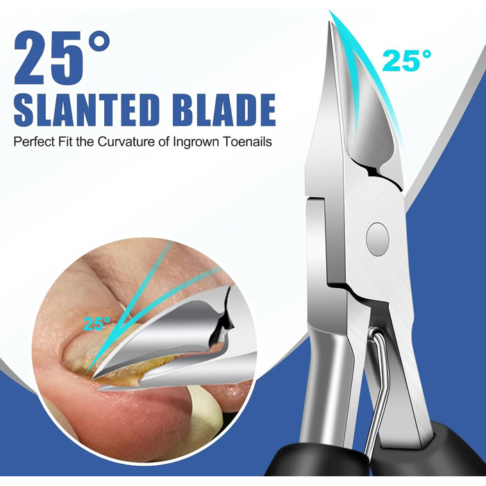 Ножиці для обрізання нігтів на ногах для літніх людей та чоловіків з широким отвором, довга ручка, гострі леза. Набір для педикюру