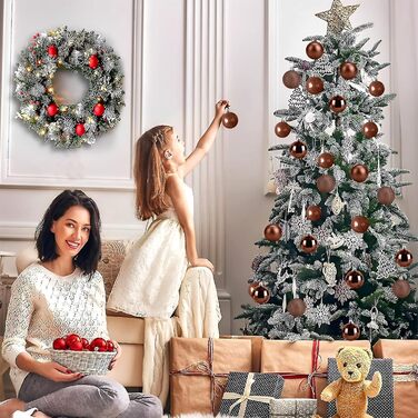 24 штуки новорічні кулі 4 см, коричневі, для ялинки, пластикові, неб'ючі, декор