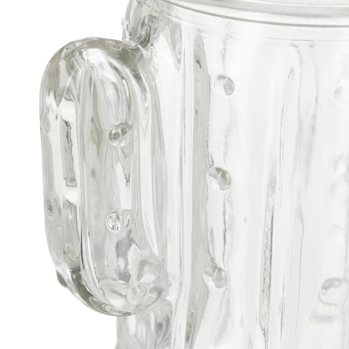 Relaxdays Set of 8 Cactus Drinking Glasses with Straws