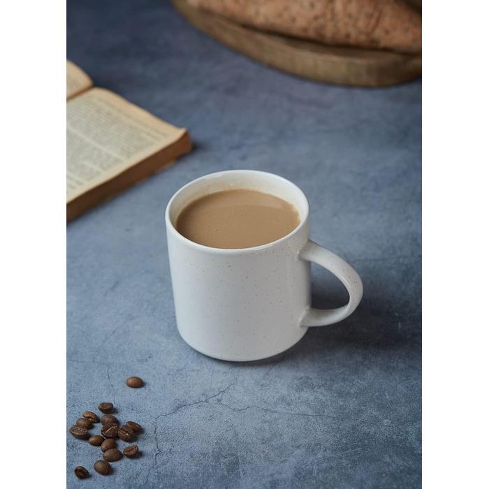 Набір посуду Nebula для 6 осіб, 18-ти частинний: тарілки та миски, керамічний посуд з цвітним малюнком, сервіз, придатний для мікрохвильової печі та посудомийної машини, колір кориця (білий, чашки (355мл 6x))