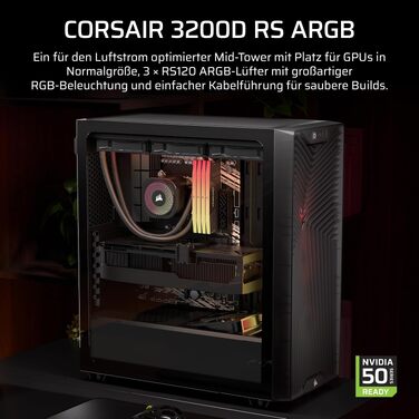 Корпус для ПК Corsair 3200D RS ARGB Mid-Tower ATX, димчасто-сірий