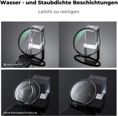 Фільтр UV K&F Concept Nano X-Serie 67mm з кришкою об'єктива, серветкою для чищення, HD, захисний фільтр з 28-шаровим нанопокриттям