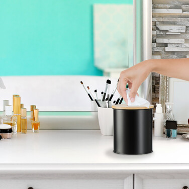Relaxdays Cosmetic Container 2 l with Bamboo Lid