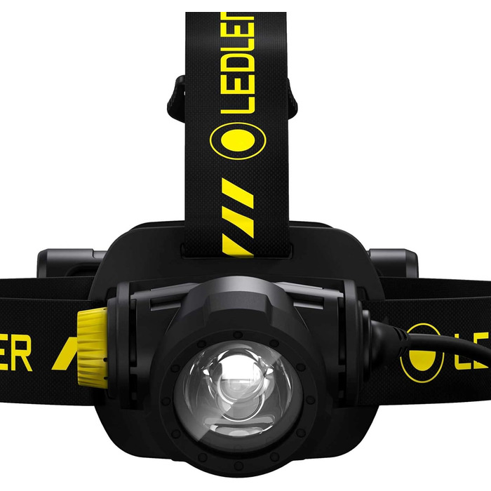 Налобний ліхтар Ledlenser H7R Work, 1000 люмен, акумуляторний, LED, водонепроникний IP67, високий CRI, фокусування, димер, 250 м, з кріпленням для шолома та магнітним USB-кабелем