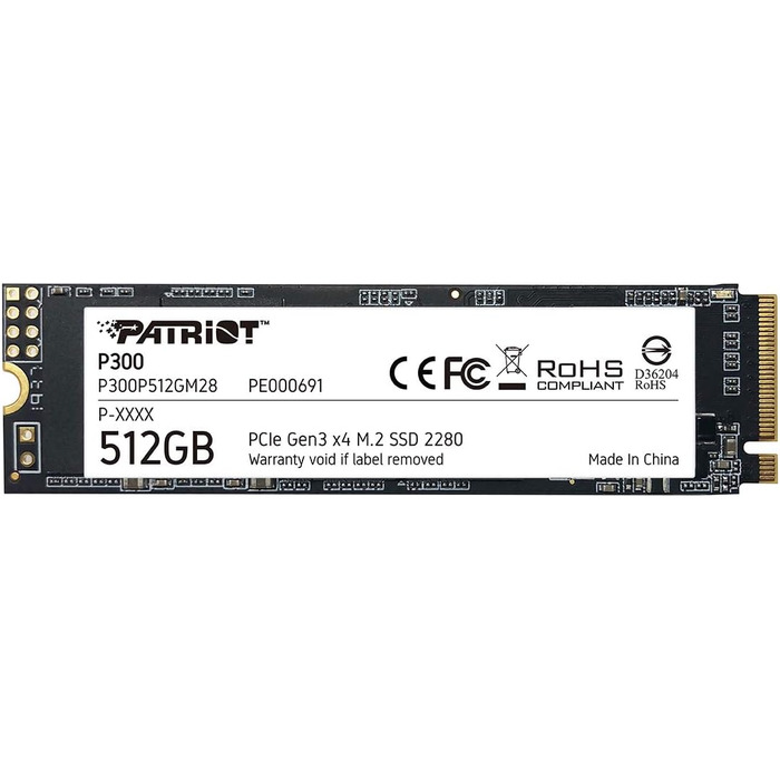 SSD Patriot P300 512GB NVMe PCIe Gen 3x4 M.2 2280 - Внутрішній SSD накопичувач