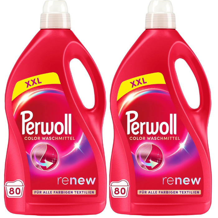 Рідкий засіб для прання Perwoll Color для кольорових речей, відновлення кольорів та волокон, 4 л (набір 2х2 л, 80 прань)