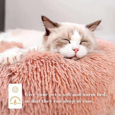 Килимок для кота/собаки 50 см: м'який, плюшевий, круглий, з антиковзаючою основою, легко миється. Колір: темно-сірий/рожевий