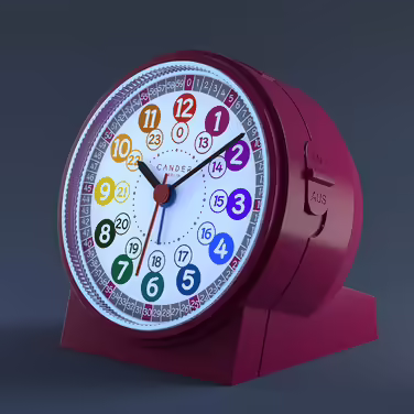 Cander Berlin MNU 1009 M Children's Alarm Clock, Silent/Soundless Alarm, Pink/Rose, Learning Clock, Children's Watch, Light, Snooze, Table Clock, Lighting, Quiet, Snooze Function