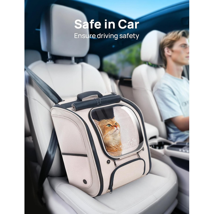 Плед-рюкзак для кота Pecute з сіткою, дихаючий та легкий, 42x32x26 см, хакі