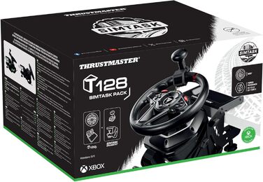 Набір Thrustmaster T128 SimTask Pack для симуляторів вантажівок та сільського господарства: кермо з Force Feedback та комплект для плоского монтажу, сумісний з Xbox та PC