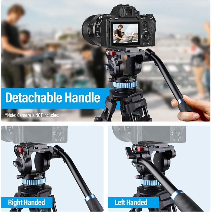 Штатив SIRUI AM-15S з плавним голівкою: професійний штатив/відеоштатив/трипод для камер, максимальне навантаження 10 кг