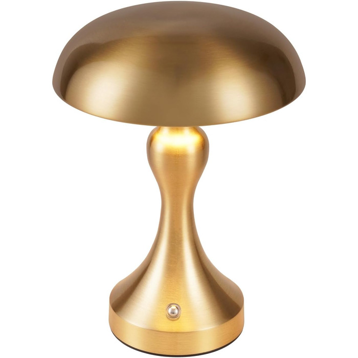 Бездротова настільна лампа з LED-підсвічуванням - торшер на акумуляторі, сенсорне керування, регулювання яскравості, вінтажний дизайн, USB-зарядка, нічник для спальні/вітальні, золото/бронза