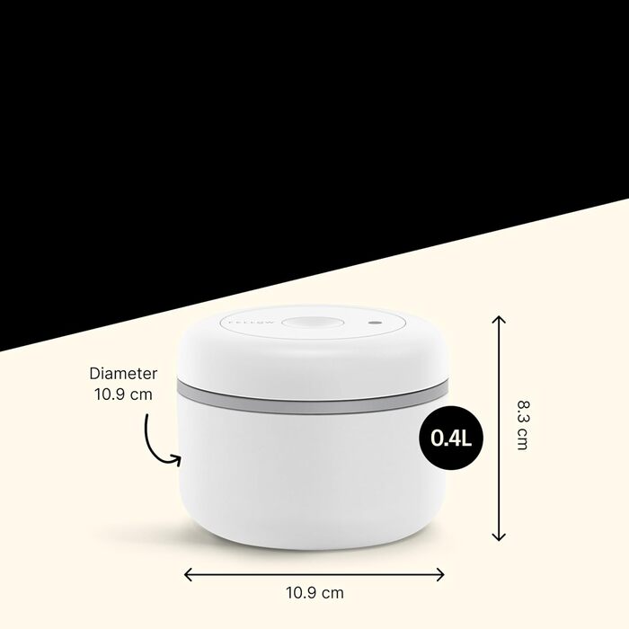 Fellow Atmos Vacuum Canisters for Coffee and Food, White, Small (0.4 L)