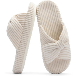 Жіночі халапи Чантомoo з піною Memory Foam, зручні та трендові, для дому та сну, з бантиком та перехресними ремінцями, колір бежевий, розмір 38/39 EU