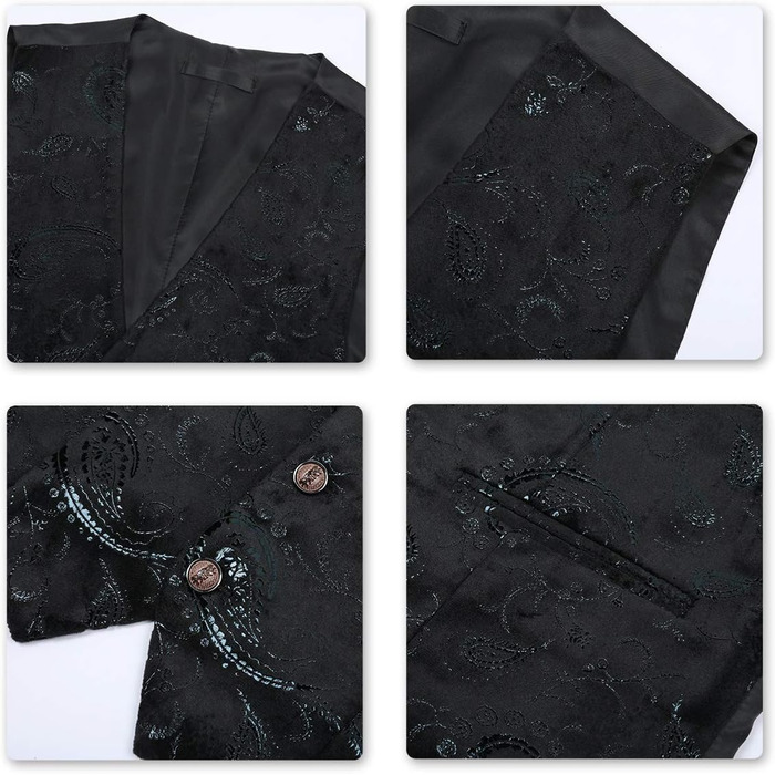 Жилет чоловічий Allthemen, жакардовий, для весілля та свят (XS, чорний)