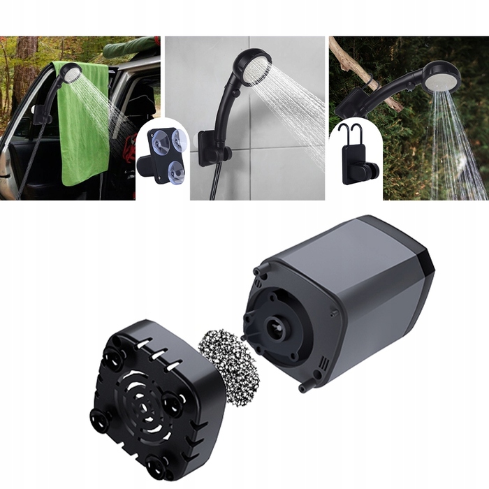 Портативний кемпінговий душ з помпою та акумулятором 6000 мАг, 2 режими роботи