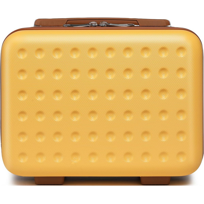 Чемодан-валіза KONO з жорсткою оболонкою, 76x50x31 см, білий (жовтий, косметичка)