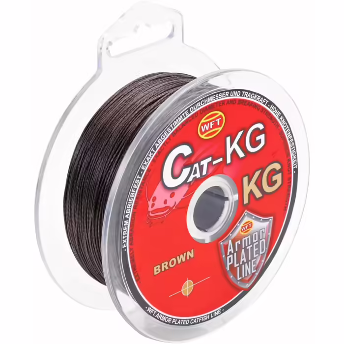 WFT Cat Exact 60kg 0.50mm brown braided fishing line, carp fishing line, Welsh line, line