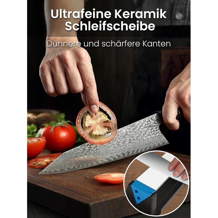 Набір точильних каменів 3-ох сторін, з бруском для заточування, 400/1000/5000 гріт, з нековзною підкладкою, кутовою наставкою та шкіряним ремінцем (діамантовий камінь блакитний)