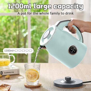 Інтелектуальний чайник 1.2л з підтриманням температури 16 год та швидким заварюванням 1000W – нержавіюча сталь 304, без BPA, 4 режими (45-90°C), LED-дисплей, поворотний на 360° для чаю, дитячих пляшечок, офісу