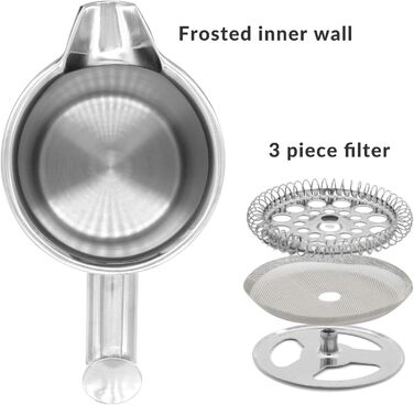 MaxMiuly French Press Coffee Maker 1.5 Liter Stainless Steel, Double-Walled Insulated French Press Coffee Pot with 2 Extra Filters, Silver 1500ml 1500ml Silver