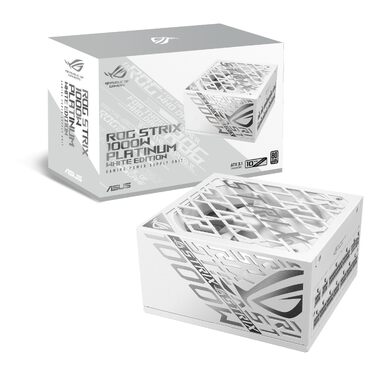 Ігровий блок живлення ASUS ROG Strix 1000W Platinum White, ATX 3.0, PCIe 5.0, білий