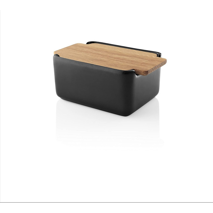 EVA SOLO | Nordic Kitchen Butterdose | Black with Oak Lid | For standard butter packages | Stylish and modern design | Danish design and functionality