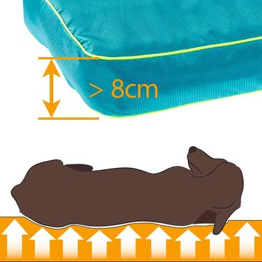 Ортопедичний лежак для собак Ferplast Polo - лежак для котів, миючий, зйомний, 80x50x8 см, M (BLAU, 65x40x8 см)