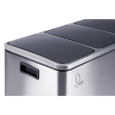 Відро для сміття SVITA TM3X18, 54 л, нержавіюча сталь, сріблясте, з розділенням відходів для кухні