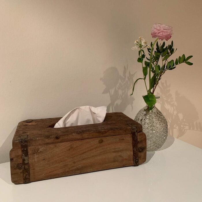 LS-Lifestyle Wooden Tissue Box Brown 31x15cm Brick Shape Cosmetic Tissue Box Facial Tissue Box