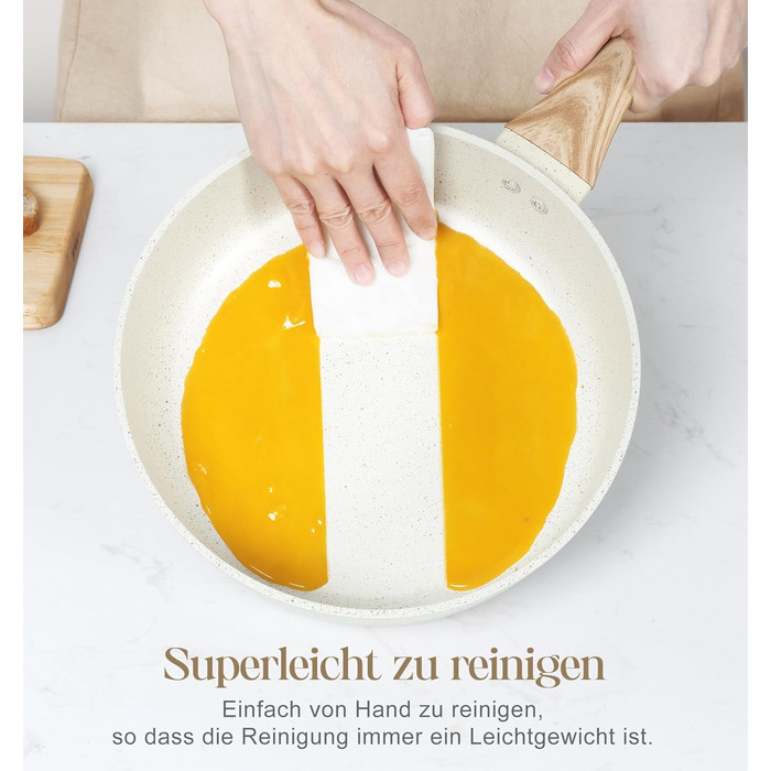 Сковорода з антипригарним покриттям Michelangelo з кришкою 28 см, глибока сковорода з кришкою, сковорода для тушкування 28 см, індукційна сковорода з антипригарним покриттям з м'якою бакелітовою ручкою, підходить для індукційних плит, чорна