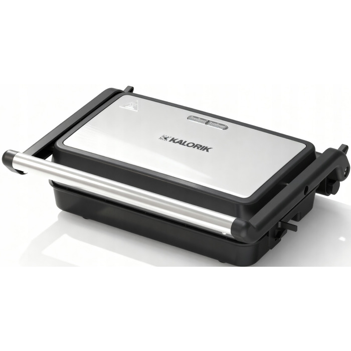 Контактний гриль Kalorik 1200 Вт, сріблястий, з розкриттям на 180°