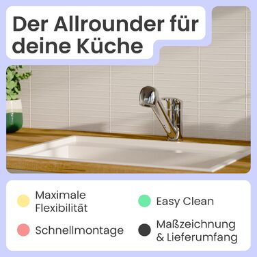 Кухонний змішувач Instmaier з висувною лійкою та душовою насадкою | Хром | Змішувач для кухні з 2 режимами струменя | Однорідний змішувач | Кухонний кран з поворотним виливом | Високий тиск