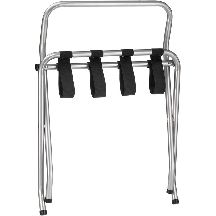CARO-Furniture Suitcase Stand Suite with Wall Protection, Suitcase Stand, Suitcase Rack, Metal, Black, Folding (Grey)