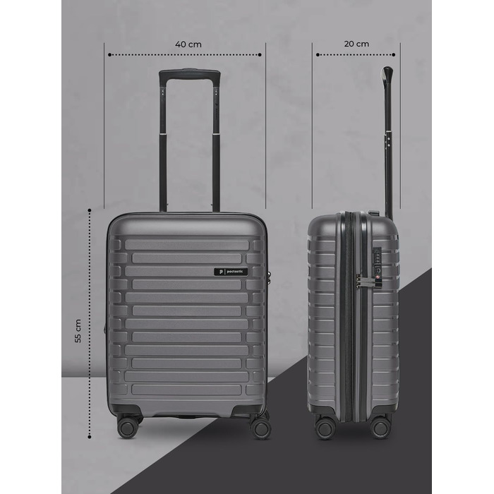Розширюваний ручний багаж 55 см Anthracite Metallic Collection 04 з TSA-замком та 4 колесами | з поліпропілену | 40-48 літрів