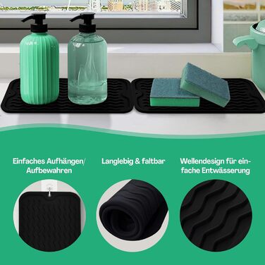 Килимок для сушіння посуду Netrox Silikon 30x15 см - харчовий, неслизький, термостійкий до 230°C