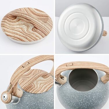 Чайник-заварник зі сталі, 2.2л (сірий) - для плити, індукції