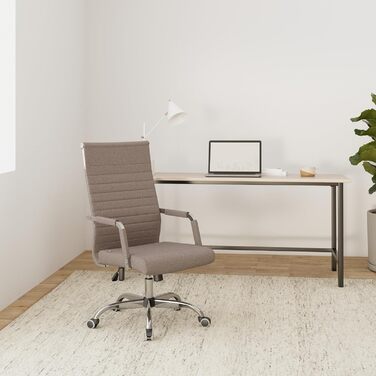 Ергономічне офісне крісло Amadora I з регулюванням висоти, поворотне на 360 градусів I з тканиною I міцне, витримує до 120 кг, колір: тауп (тканина)