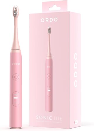 Електрична зубна щітка Ordo Sonic Lite: 35 000 імпульсів/хв, 2 режими, USB-C, водонепроникна, акумулятор до 5 тижнів, таймер, для дорослих (квітково-рожевий)