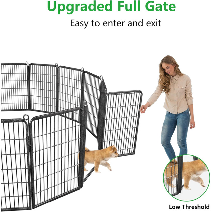 Загін для собак на вулицю: 24 панелі, висота 101,6 см, міцний та безпечний. Ідеально для двору.