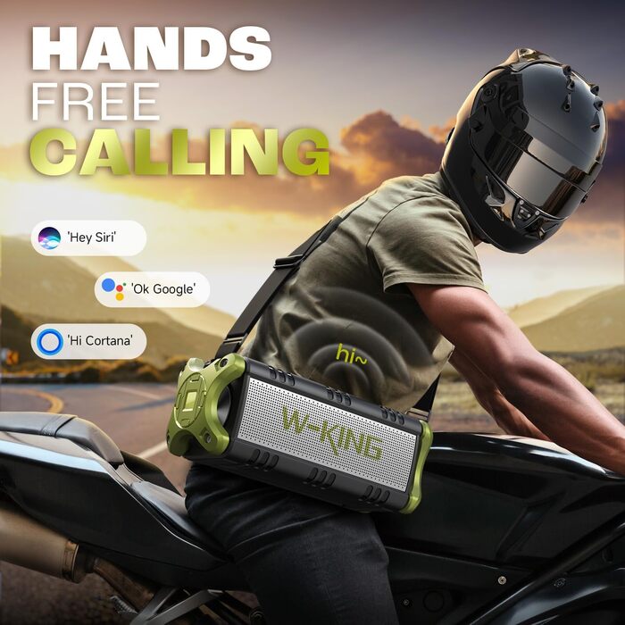 W-KING Портативна Bluetooth Колонка 90W з Глибоким Басом, 40 годин роботи, IPX6, Powerbank, TF-карта, NFC, AUX, Bluetooth 5.0, Зелена