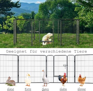 Клітка для собак та цуценят, вольєр для тварин, переносний загон для вигулу, металева іграшка-загон (12 шт.)