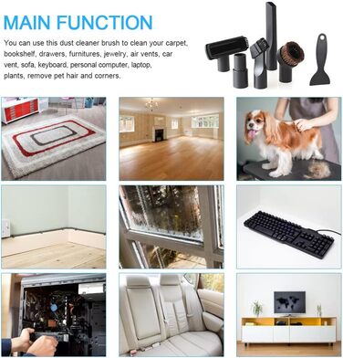 Набір насадок для пилососа BUZIFU 7 шт. 32-35 мм: для диванів, матраців, щілин. Сумісний з Kärcher, Miele, Siemens, AEG, Bosch, Panasonic, Philips