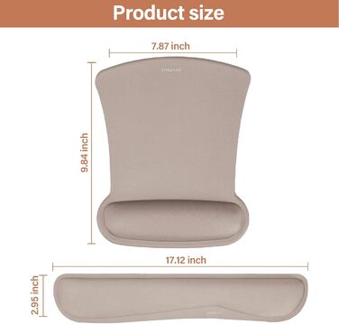 MOSISO Набір підкладок для миші та клавіатури: ергономічні, з Memory Foam, протиковзкі, для дому/офісу, полегшують біль та друк, з неопрену, смарагдово-зелені (тауп-коричневі)