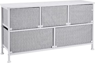 Amazon Basics - Closet Storage Organizer with 5 Extra-Wide Fabric Drawers, White