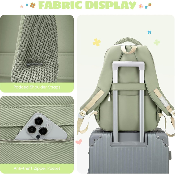 Шкільний рюкзак для дівчинки-підлітка 2025, рюкзак для школи/гімназії, водонепроникний, для ноутбука 15.6