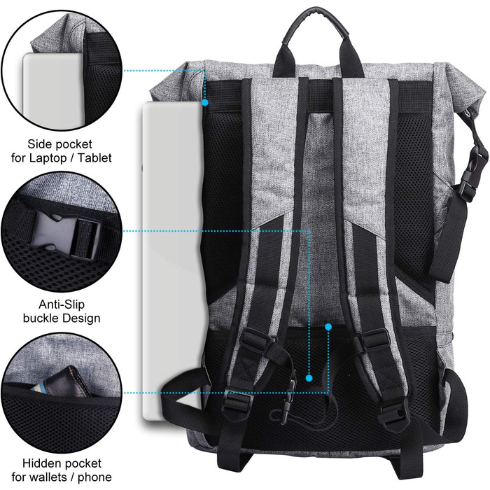 Sports Bag for Men Women, Crossbody Bag for the Gym, Travel Backpack, Gym Bag 3 in 1 Design with Shoe Compartment, Waterproof and Lightweight Gym Bag (Gray)
