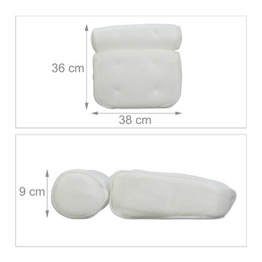 Relaxdays Bathtub Pillow White