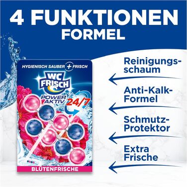 Освіжувач для унітаза WC Frisch Kraft Aktiv Duftspüler Blütenfrische, підвісний блок для туалету (10 шт)